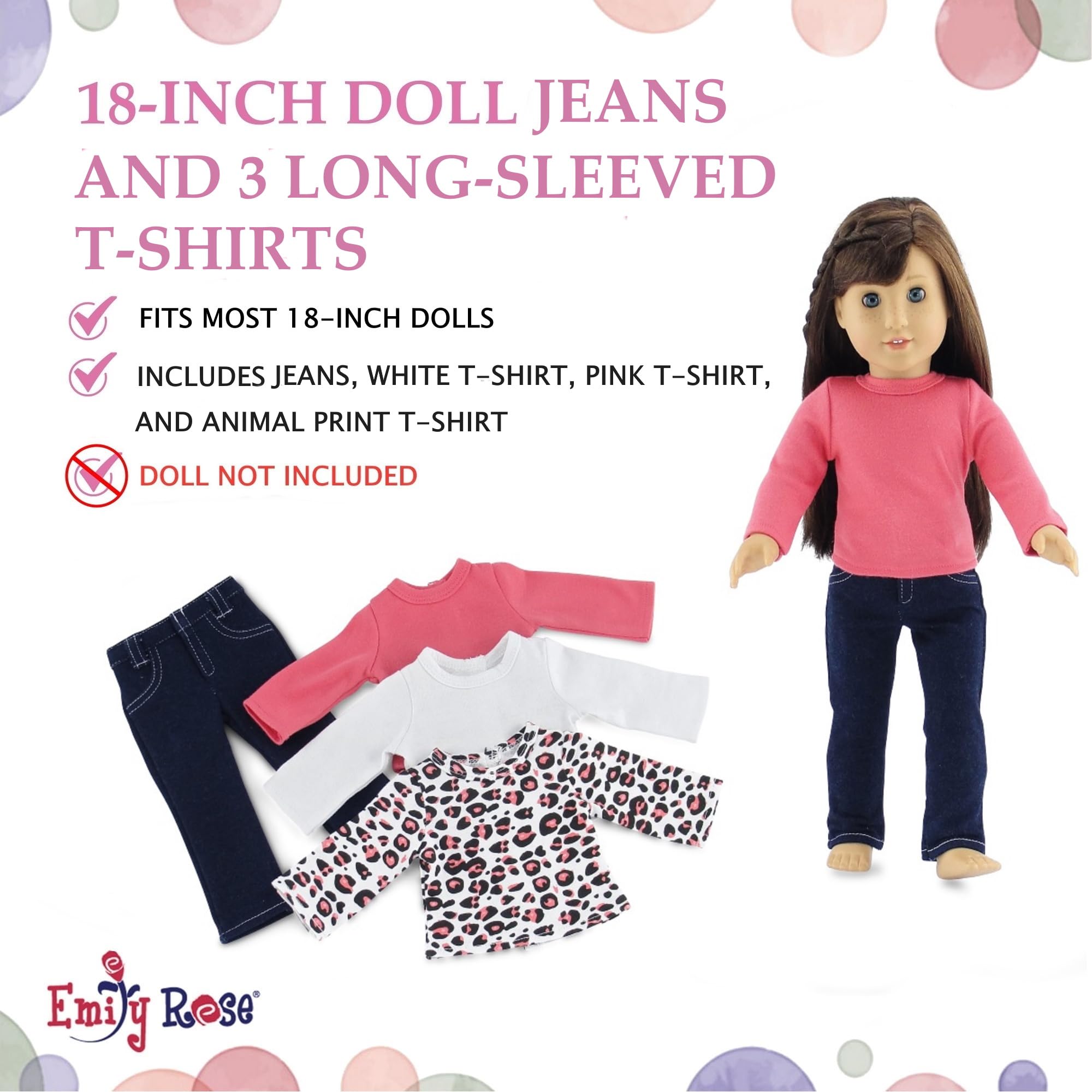 Emily Rose pink long-sleeve tee for cheerful, multipurpose outfits