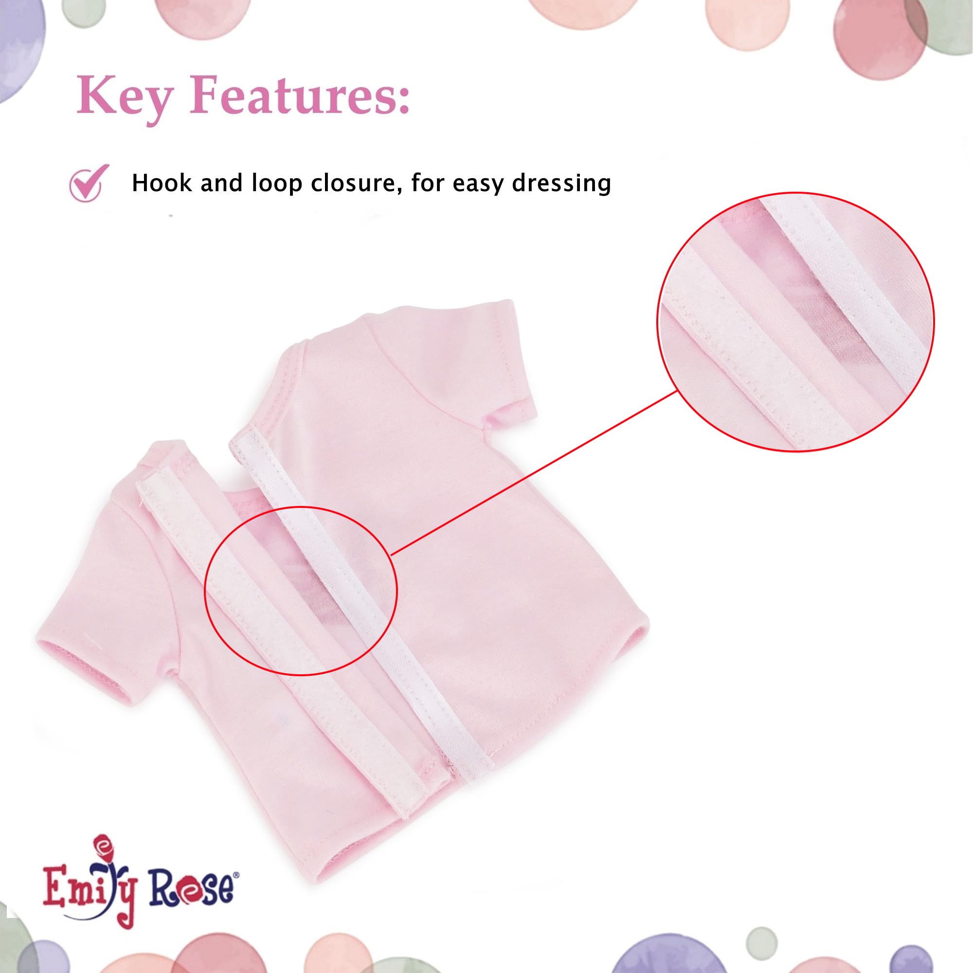Close-up of soft fabric texture on Emily Rose doll pajamas