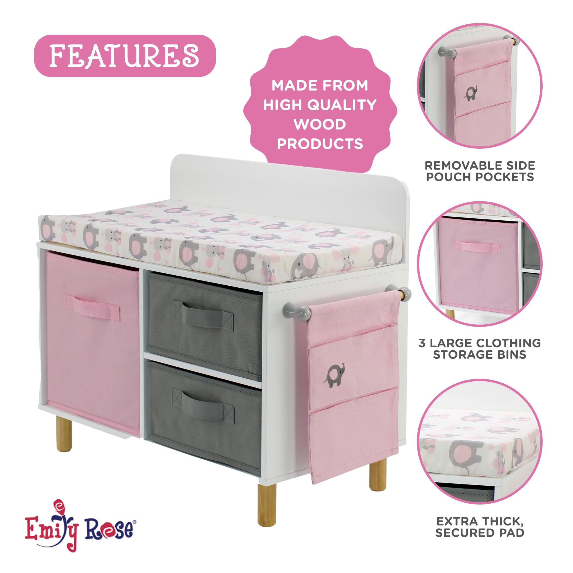 Emily Rose accessories pouch offers quick access to doll care items