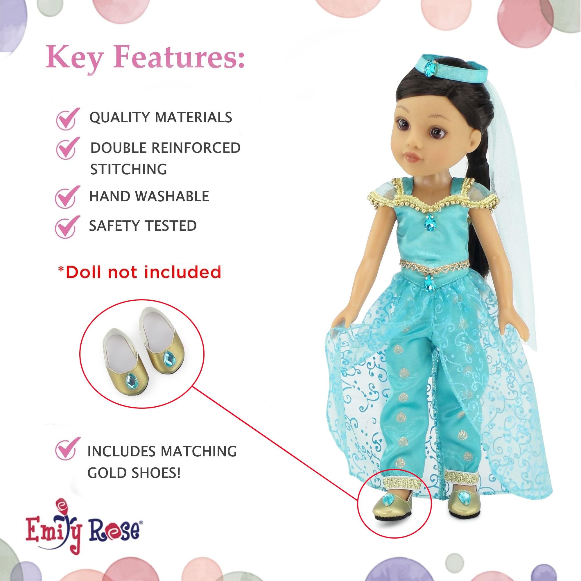 Emily Rose Arabian princess skirt with veil creates authentic festival-inspired looks.