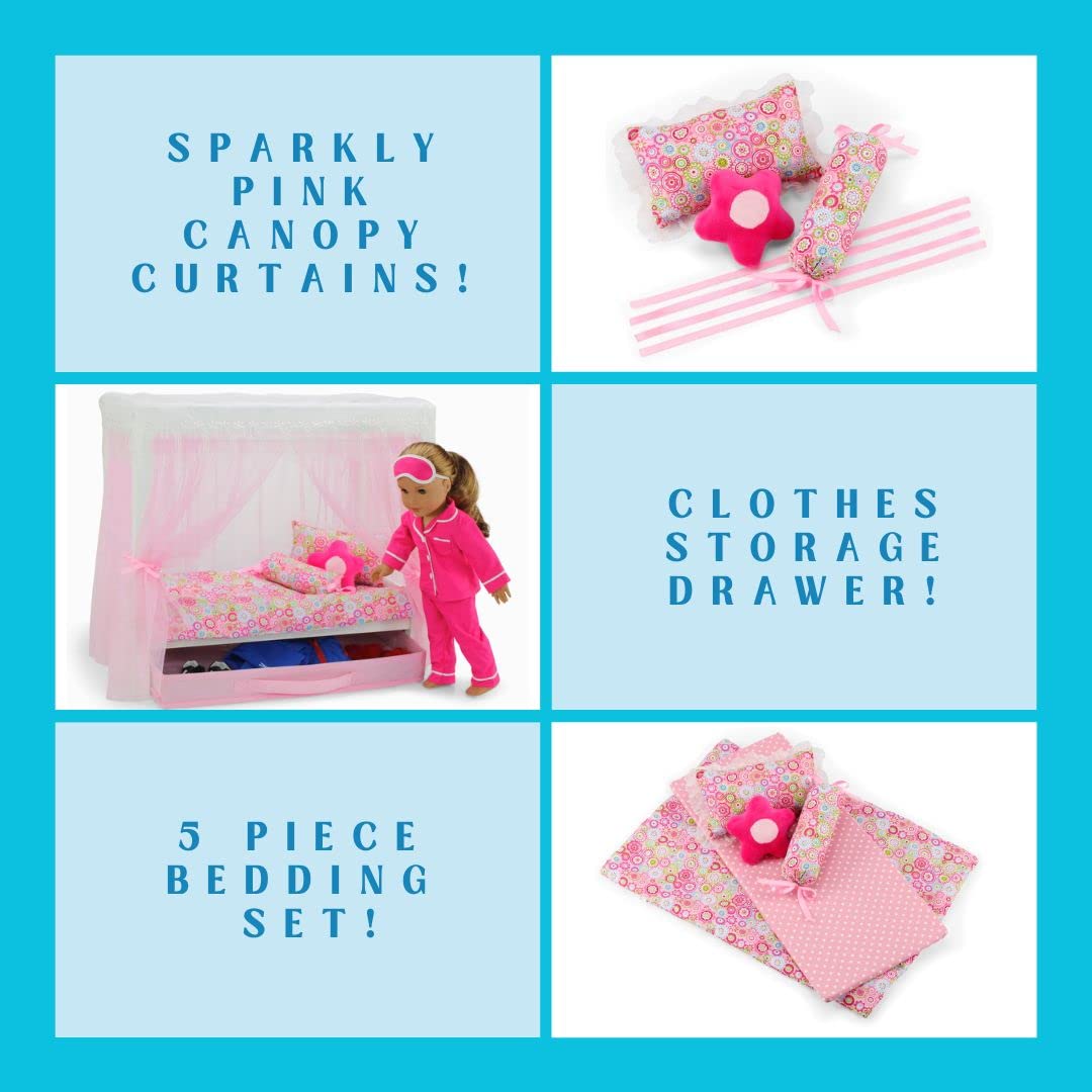 Doll bed dimensions 24 by 24 by 11.5 inches for compatibility