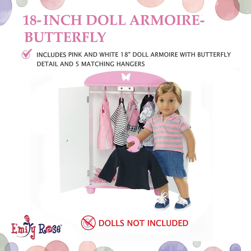 Emily Rose butterfly doll furniture collection design complements other pieces in a doll room.