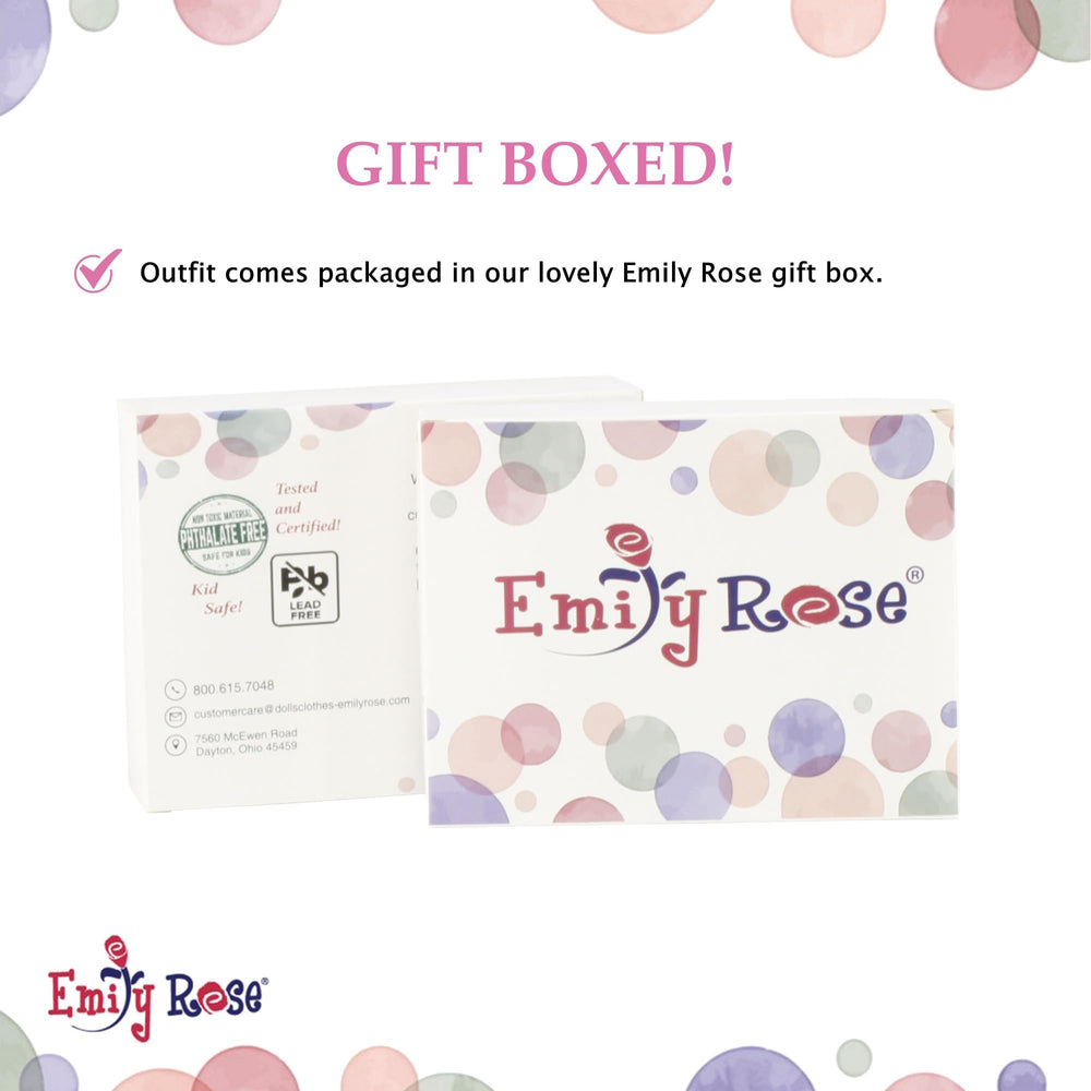 Emily Rose doll clothing features back closures for easy dressing
