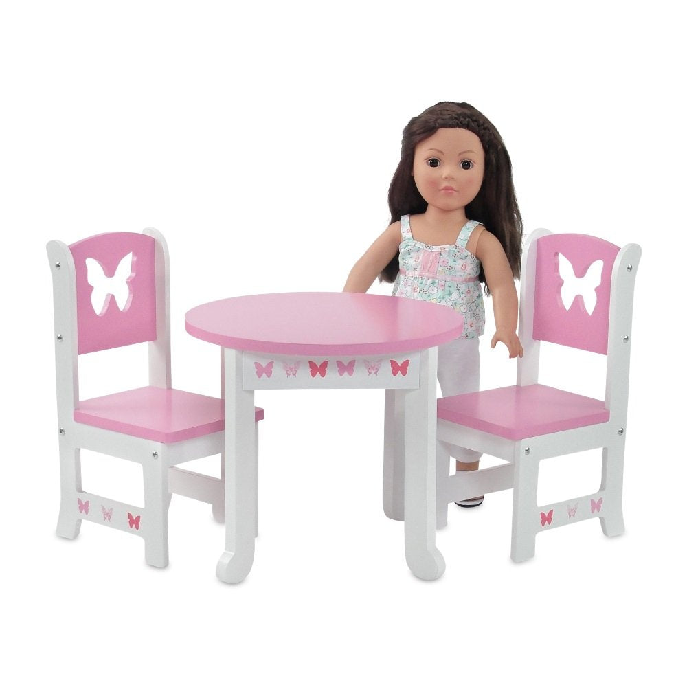 Emily Rose Doll Dining Set assembled ready for playtime in a dollhouse