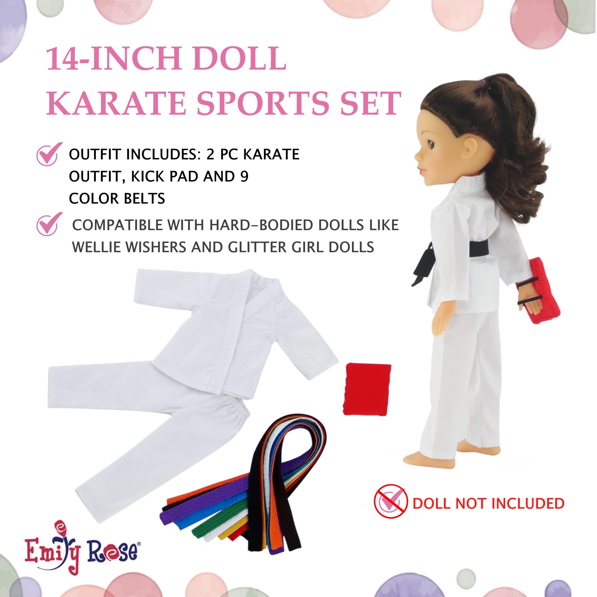 Emily Rose orange belt gi set—progress toward advanced karate levels