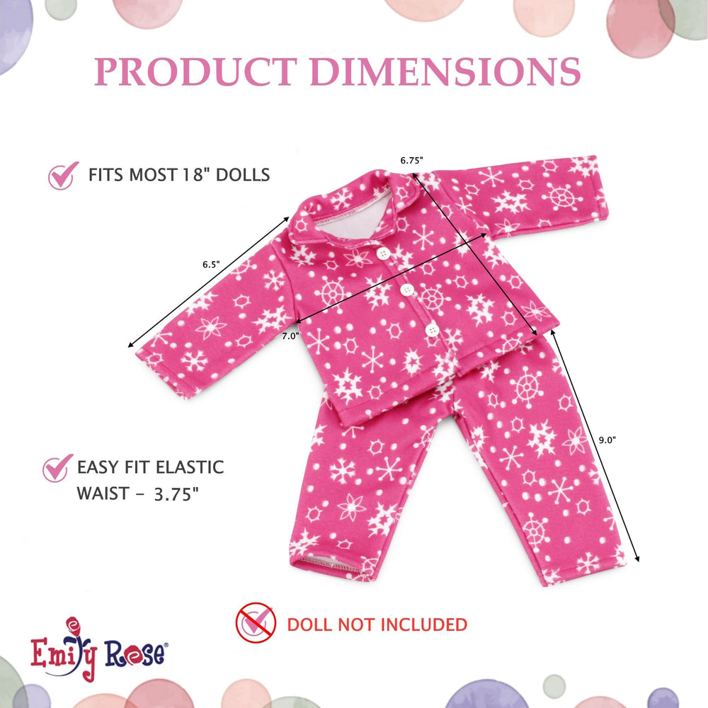Emily Rose doll PJs easy dressing with back Velcro closure