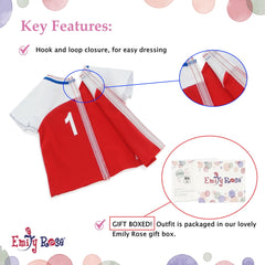 Emily Rose doll soccer ball enhances match play with realistic detailing.