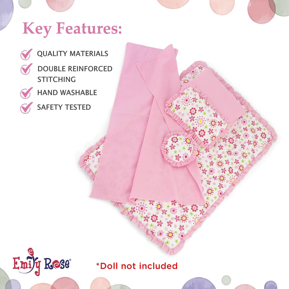 Emily Rose durability features double-stitched seams for long-lasting play.