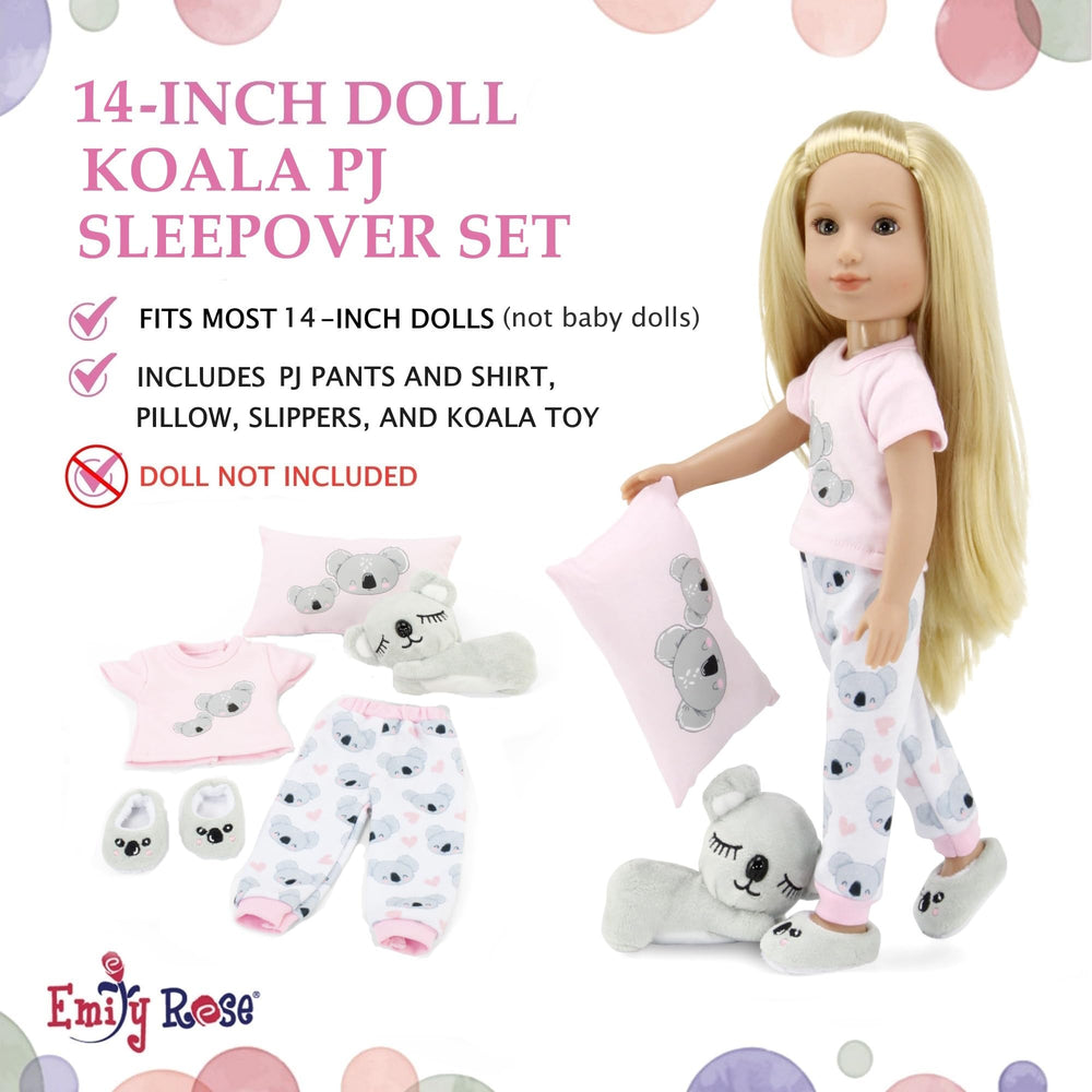 Emily Rose koala slippers for 14-inch dolls for sleepovers