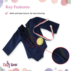 Emily Rose leotard stitching detail showcases durable, premium quality.