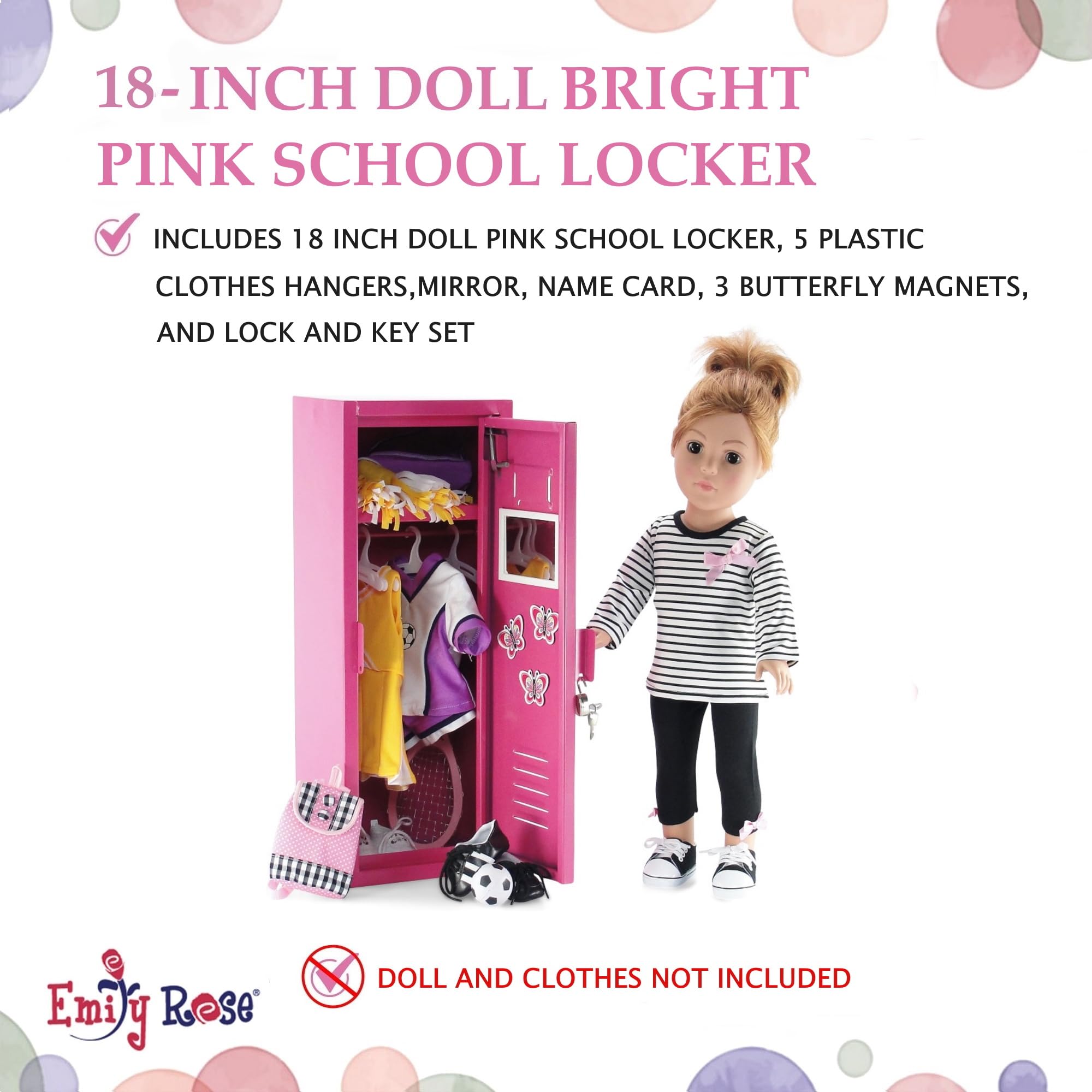 Emily Rose magnetized mirror for interactive dress up checks.