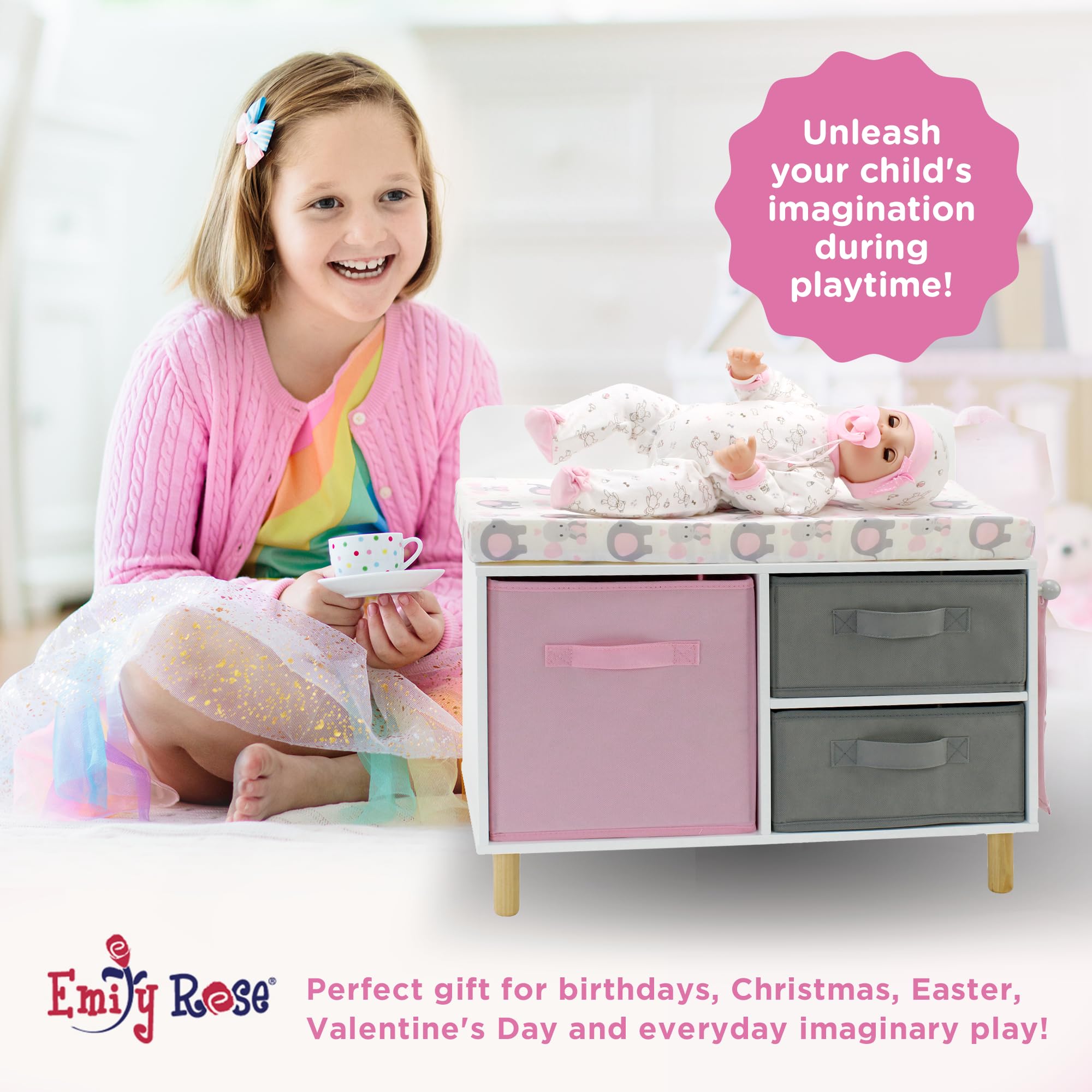 Emily Rose elephant collection coordinates with cradle and crib for cohesive setup