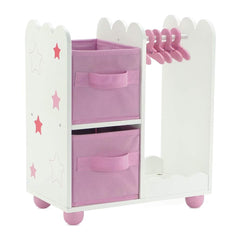 Emily Rose open wardrobe closet for 14-inch dolls with organized hanging space