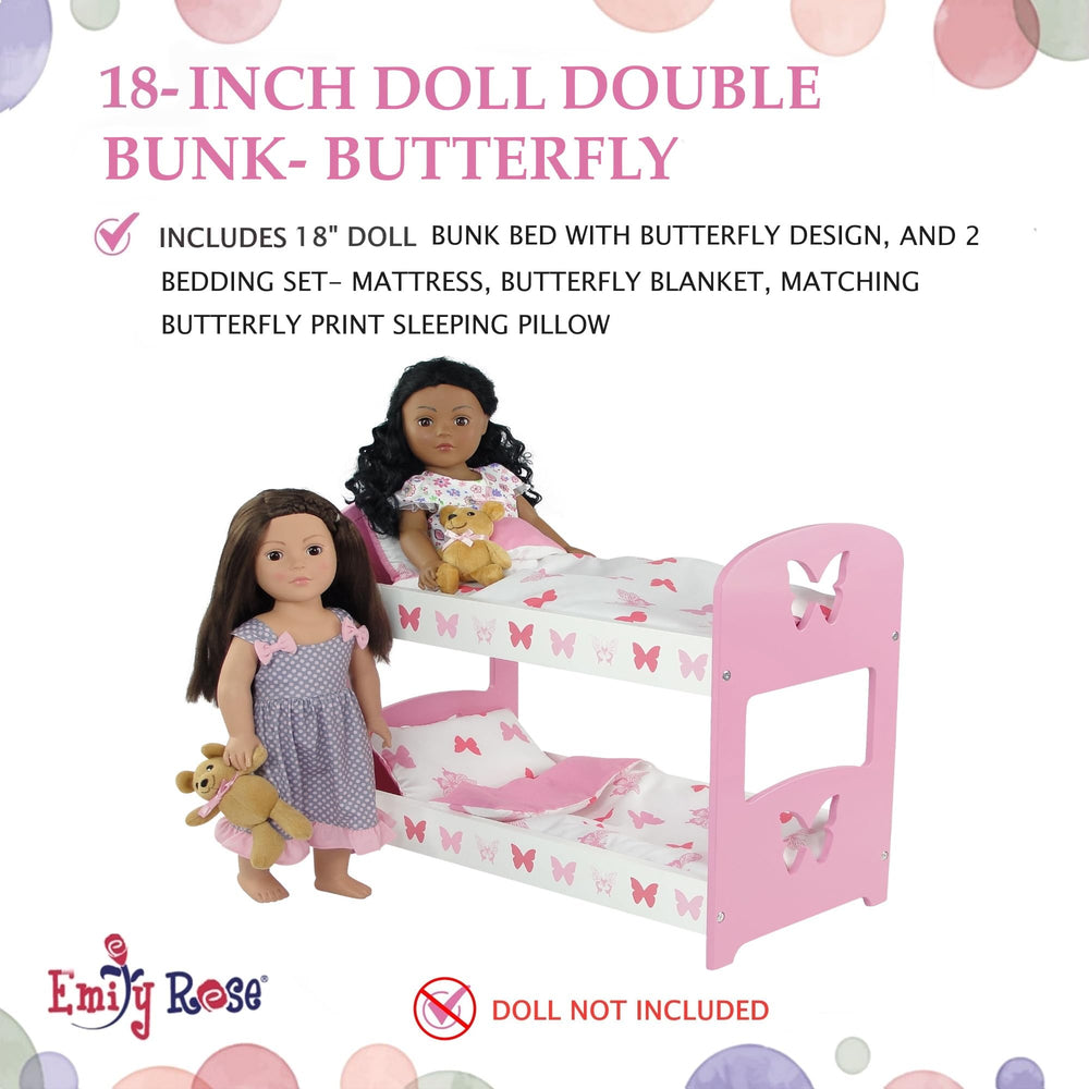 Emily Rose durable wood bunk bed construction ensures long-lasting play.