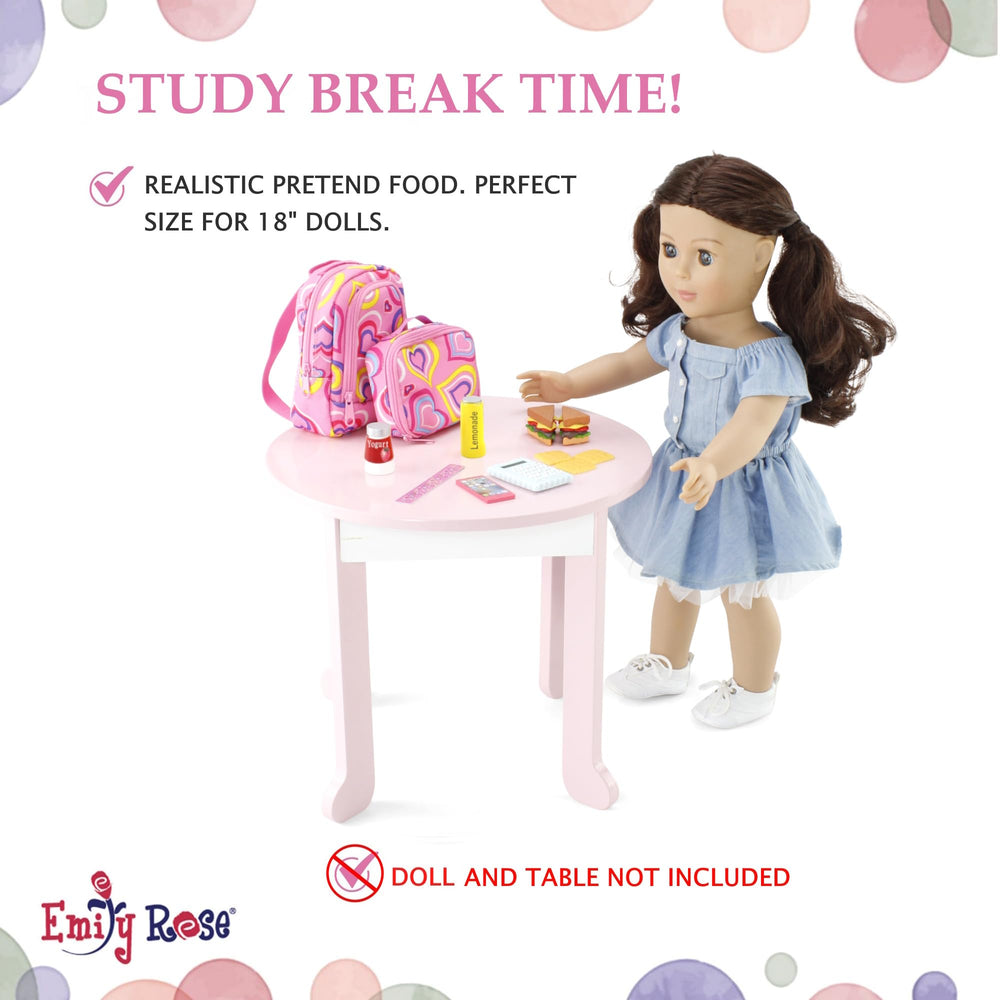 Emily Rose ruler and pencil set supports organized pretend study routines.