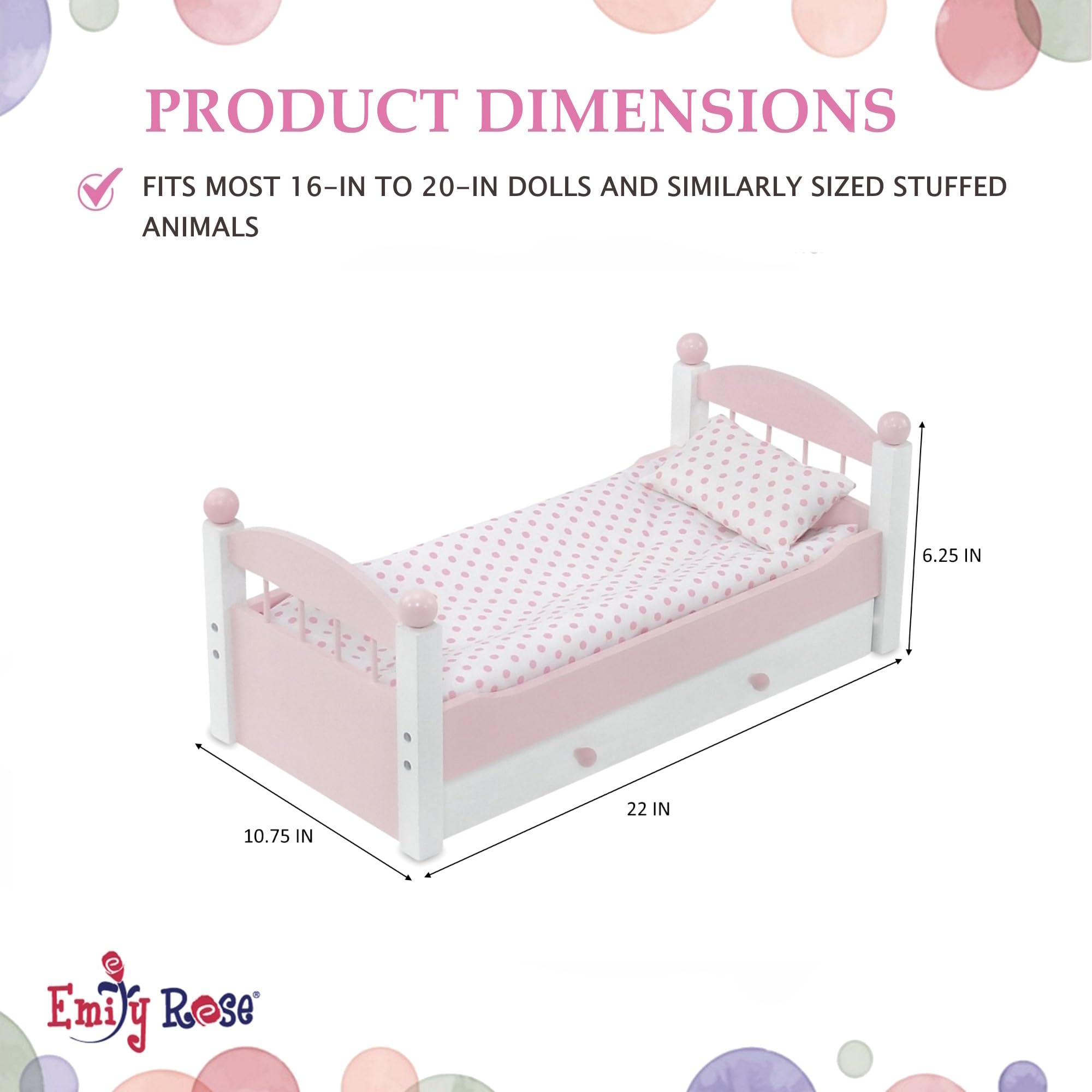 Emily Rose stackable bed system enables bunk configurations for flexible playrooms.