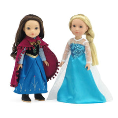 Emily Rose teal ballgown with sparkly shoes for 14-inch dolls