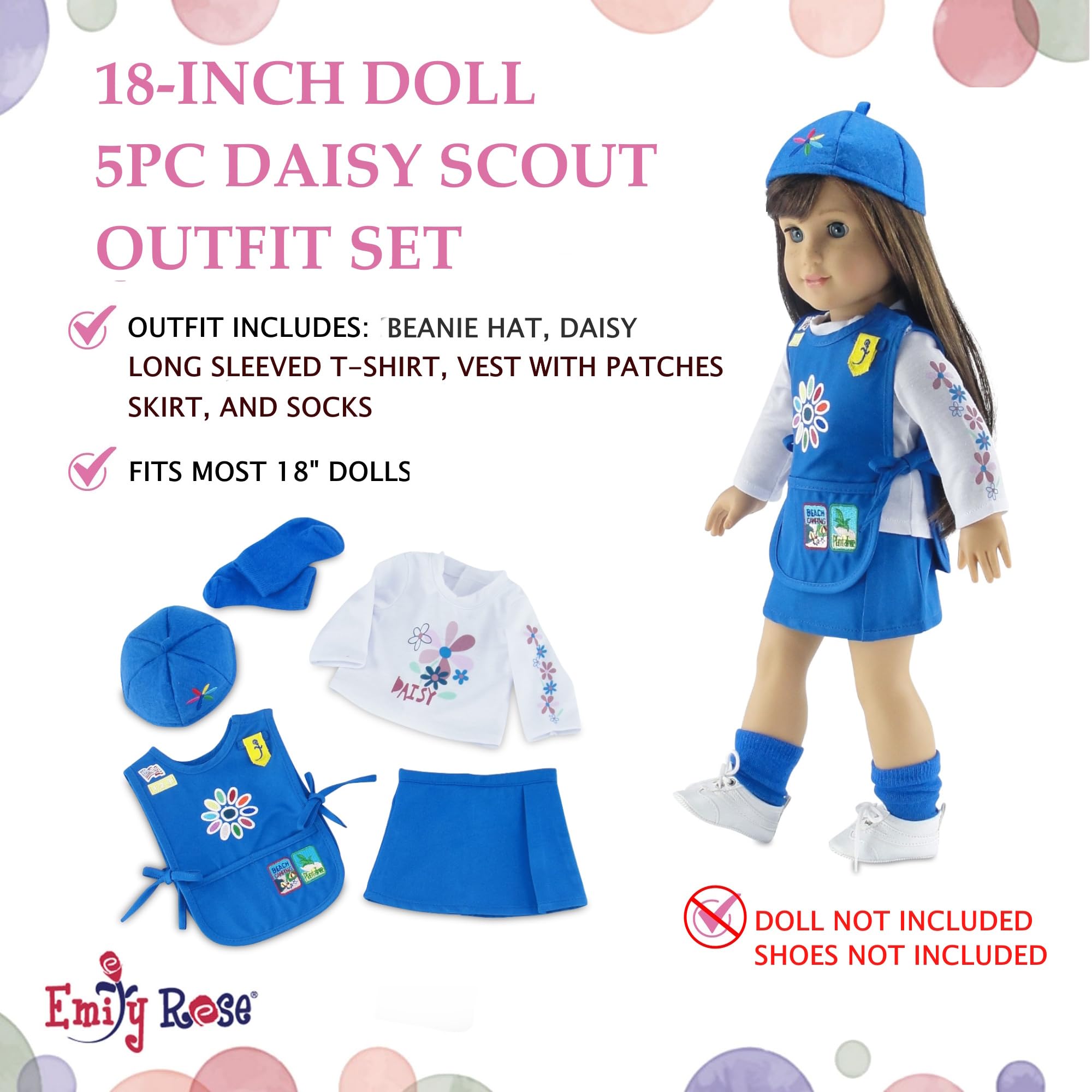 Emily Rose beanie cap with trefoil adds classic Girl Scout charm.