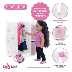 Emily Rose two large fabric bins for dolls' shoes and accessories