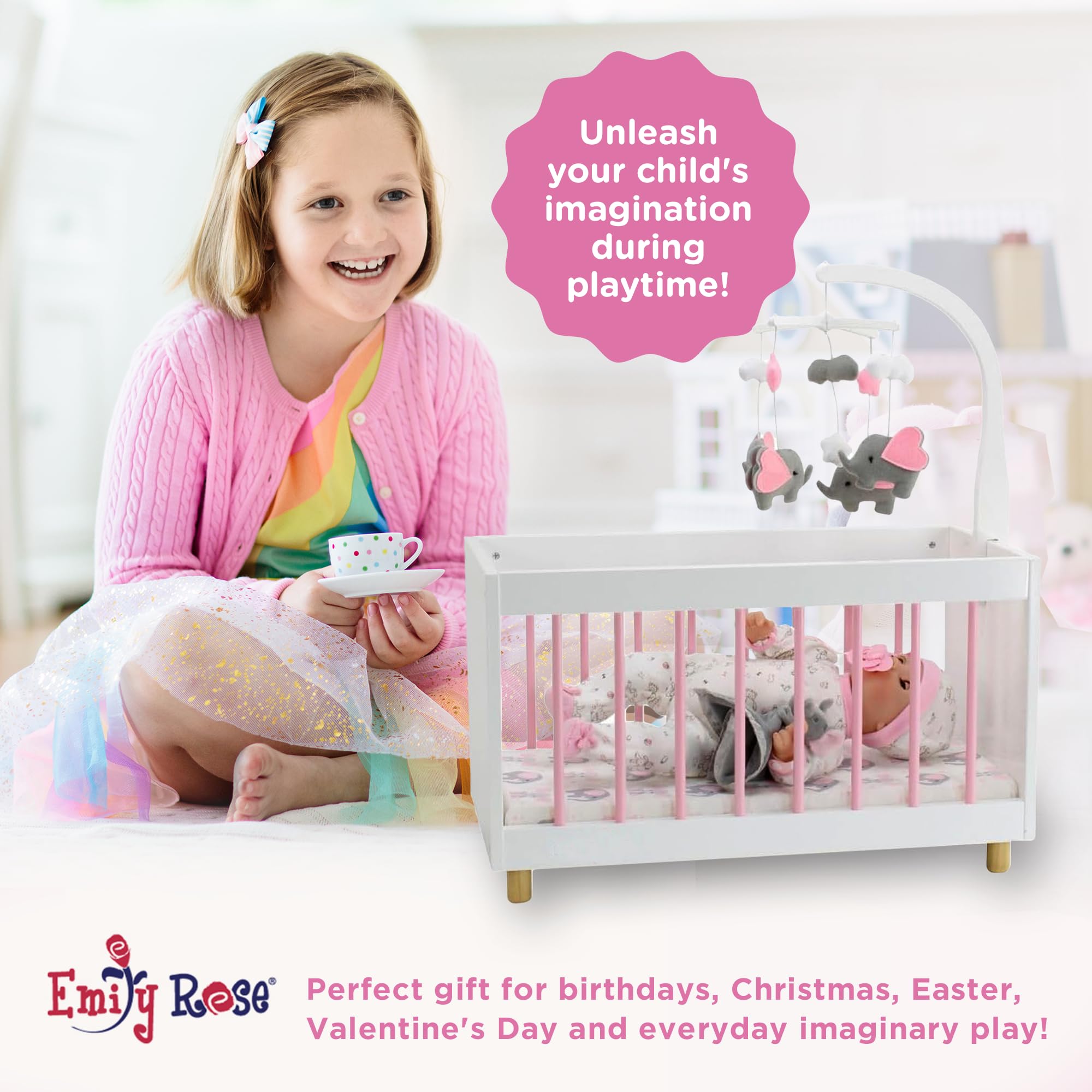 Emily Rose wood construction closeup highlights durable, child-safe craftsmanship.