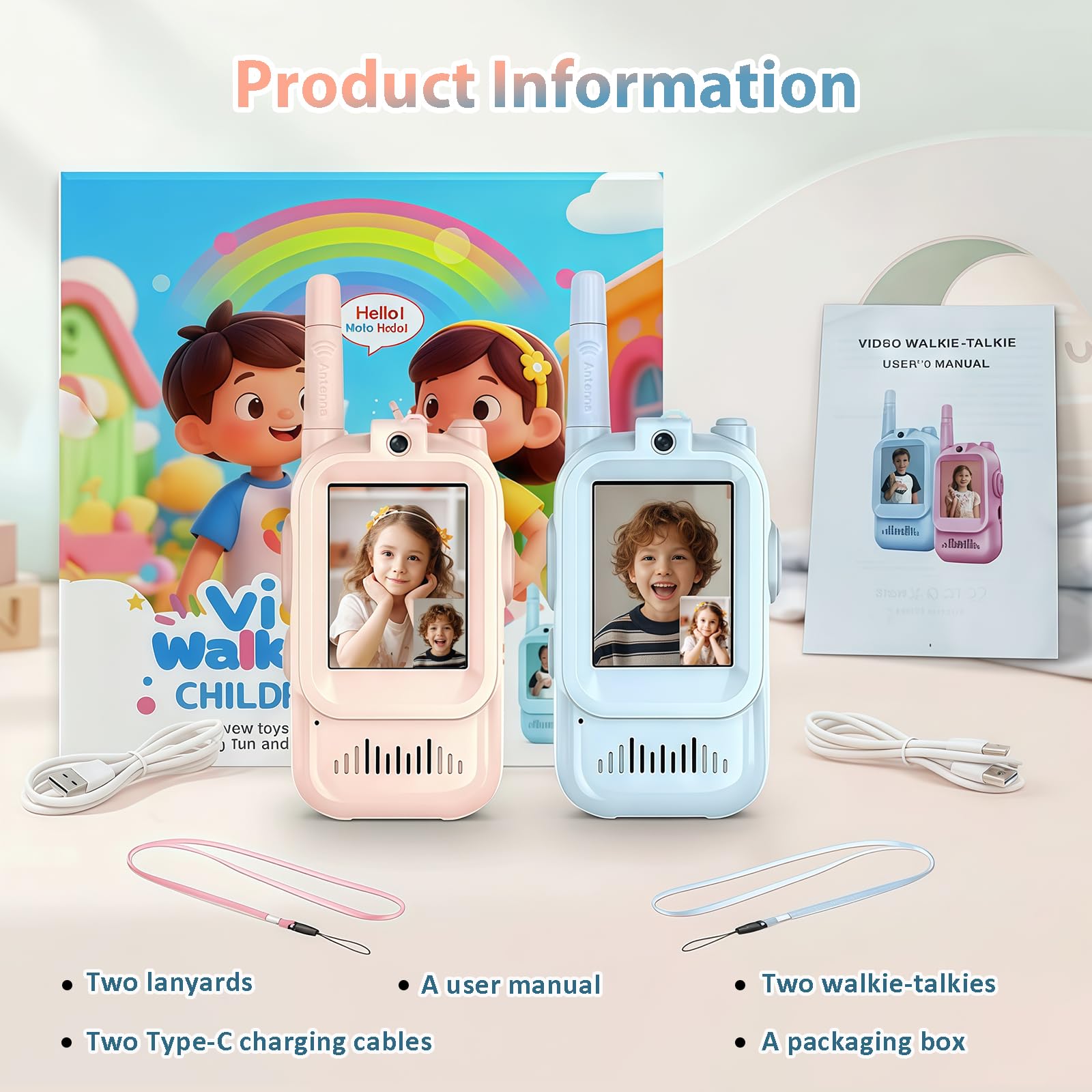 eMjollRay gift-ready video walkie talkie for kids