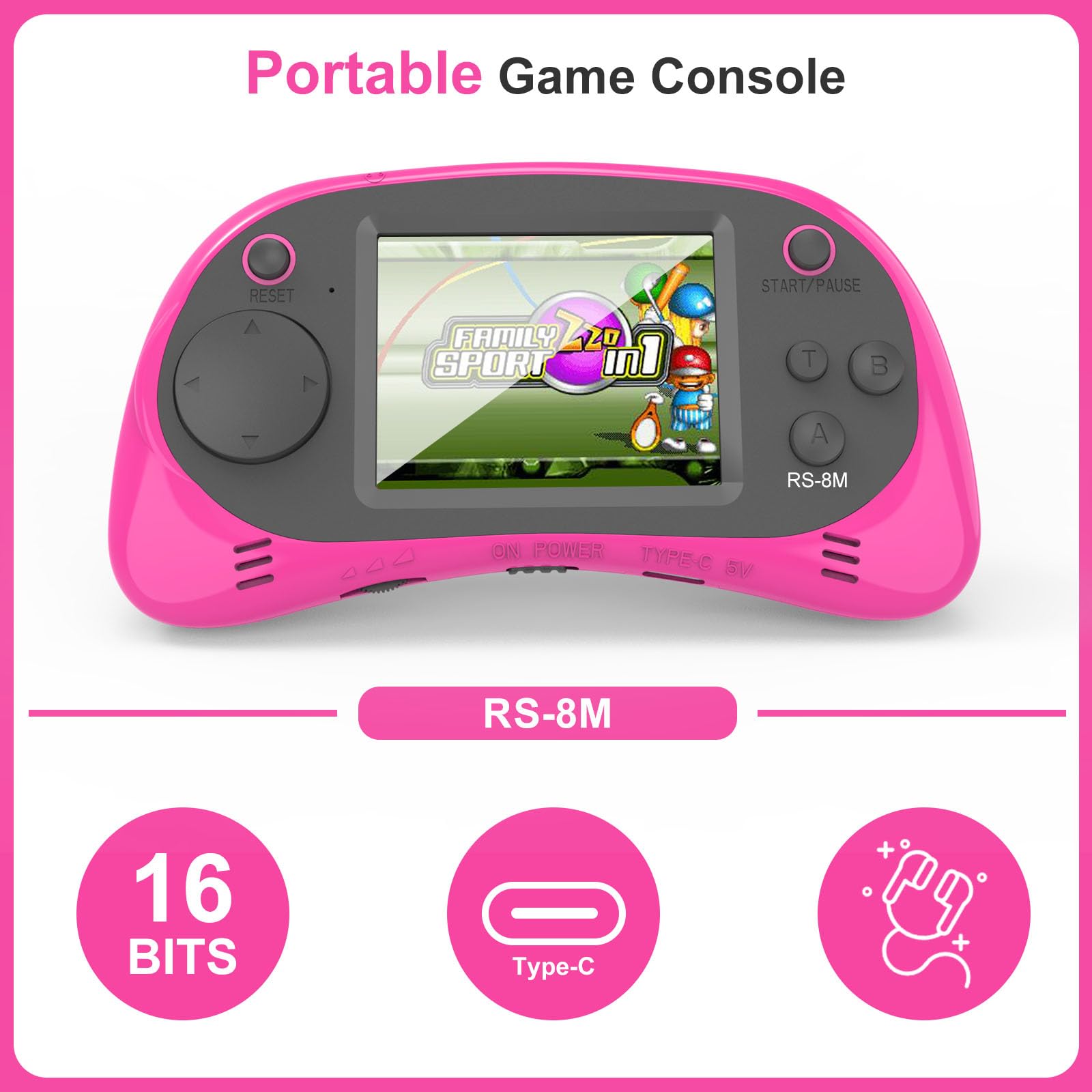 E-MODS GAMING IPS 2-5 inch display showing crisp retro visuals for kids.