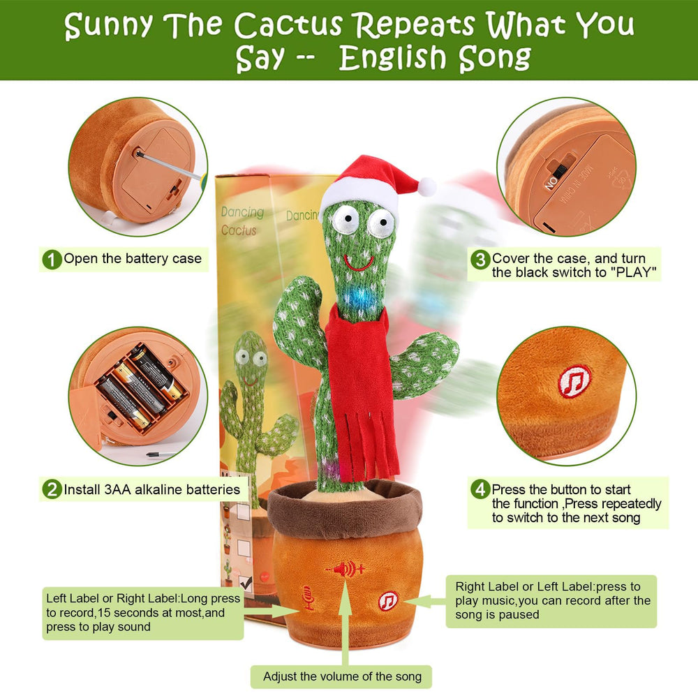 Emoin battery-powered cactus toy ships ready for quick setup.