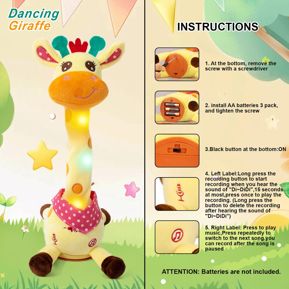 Emoin giraffe toy LED lights enhance visual performances.
