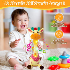 Emoin giraffe toy recording function captures your voice for fun.
