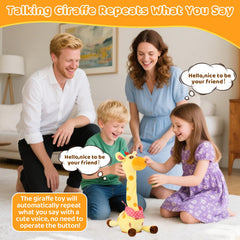 Emoin soft knitted plush giraffe offers cozy baby cuddles.