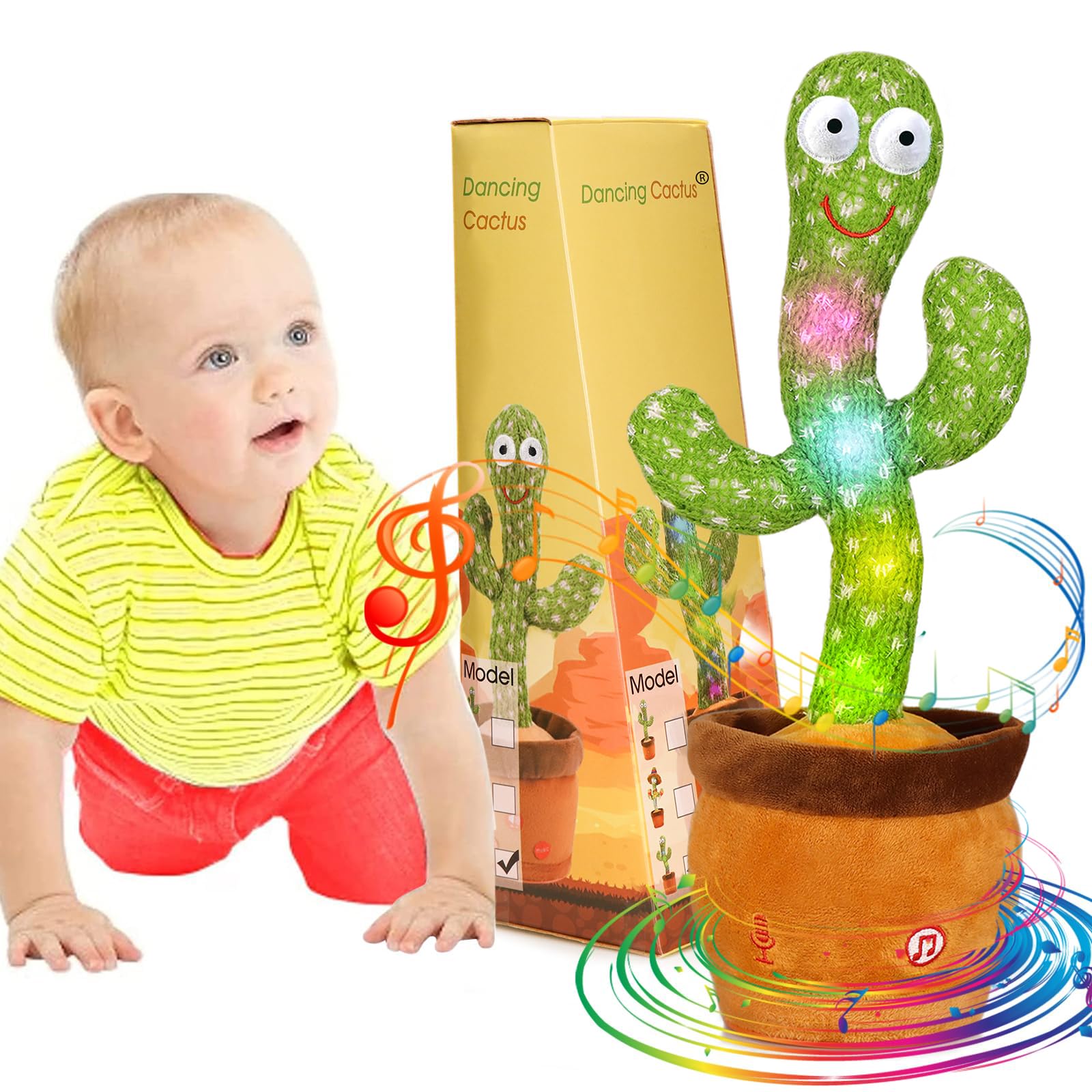Emoin Talking Cactus Toy dances and repeats your words for interactive play and learning.