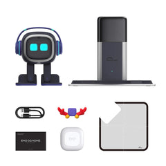 EMOPET AI Desk Robot Companion packaging with quick setup guide