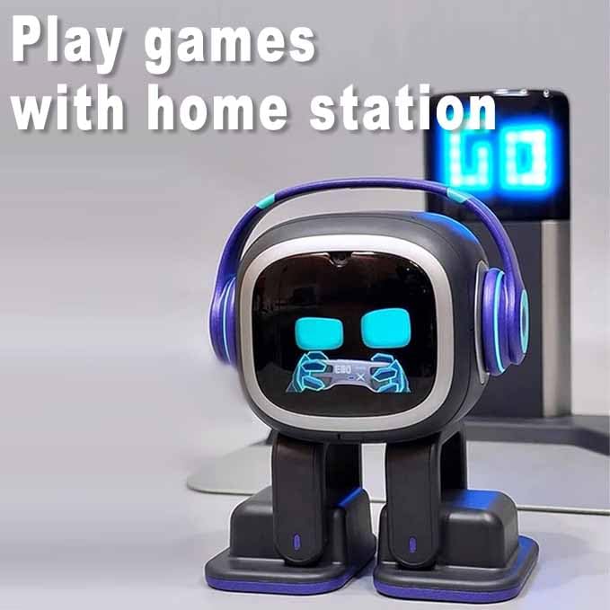 EMOPET AI Desk Robot Companion side view demonstrates compact footprint for small desks
