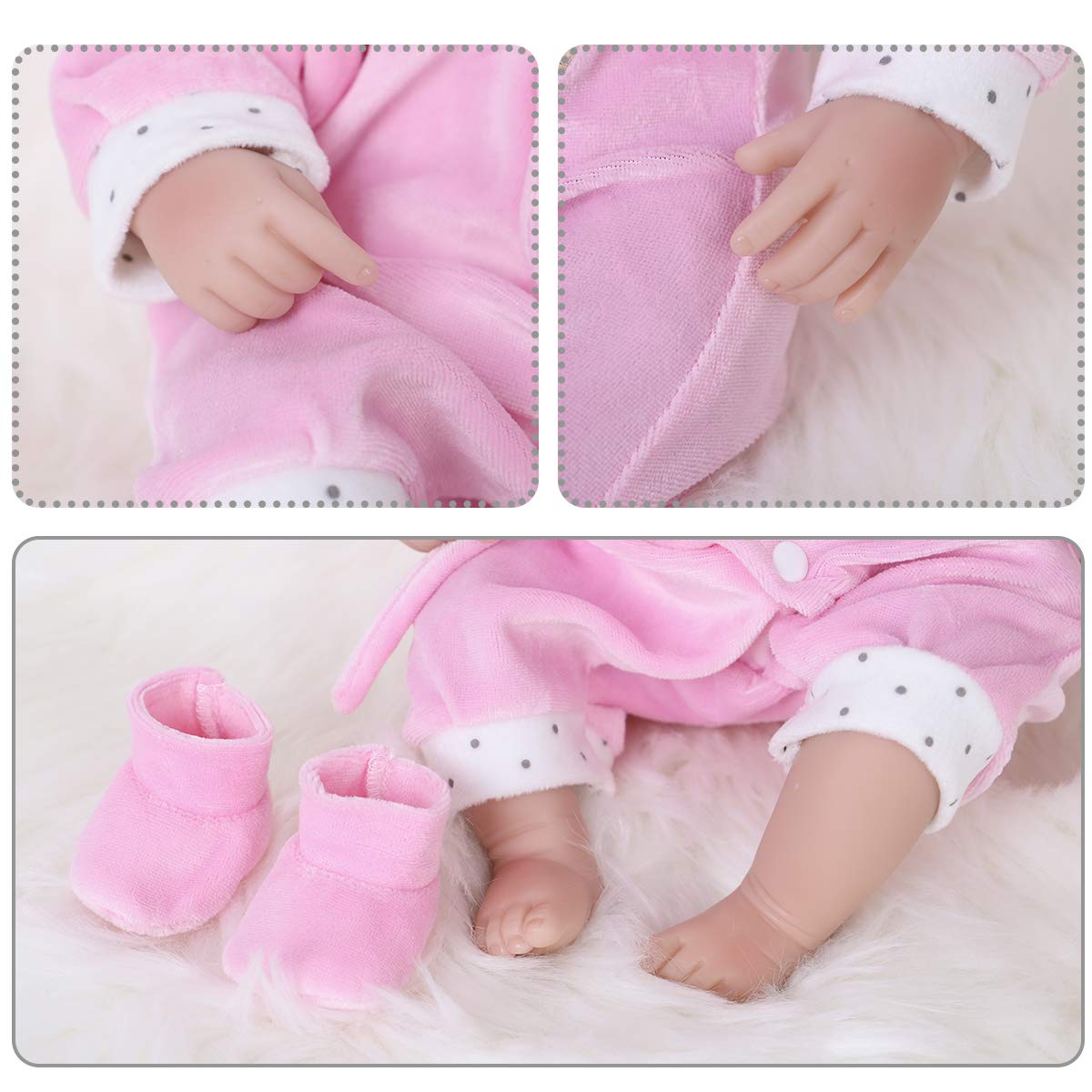 16-inch ENADOLL Pink Mouse Doll with lifelike proportions for play.