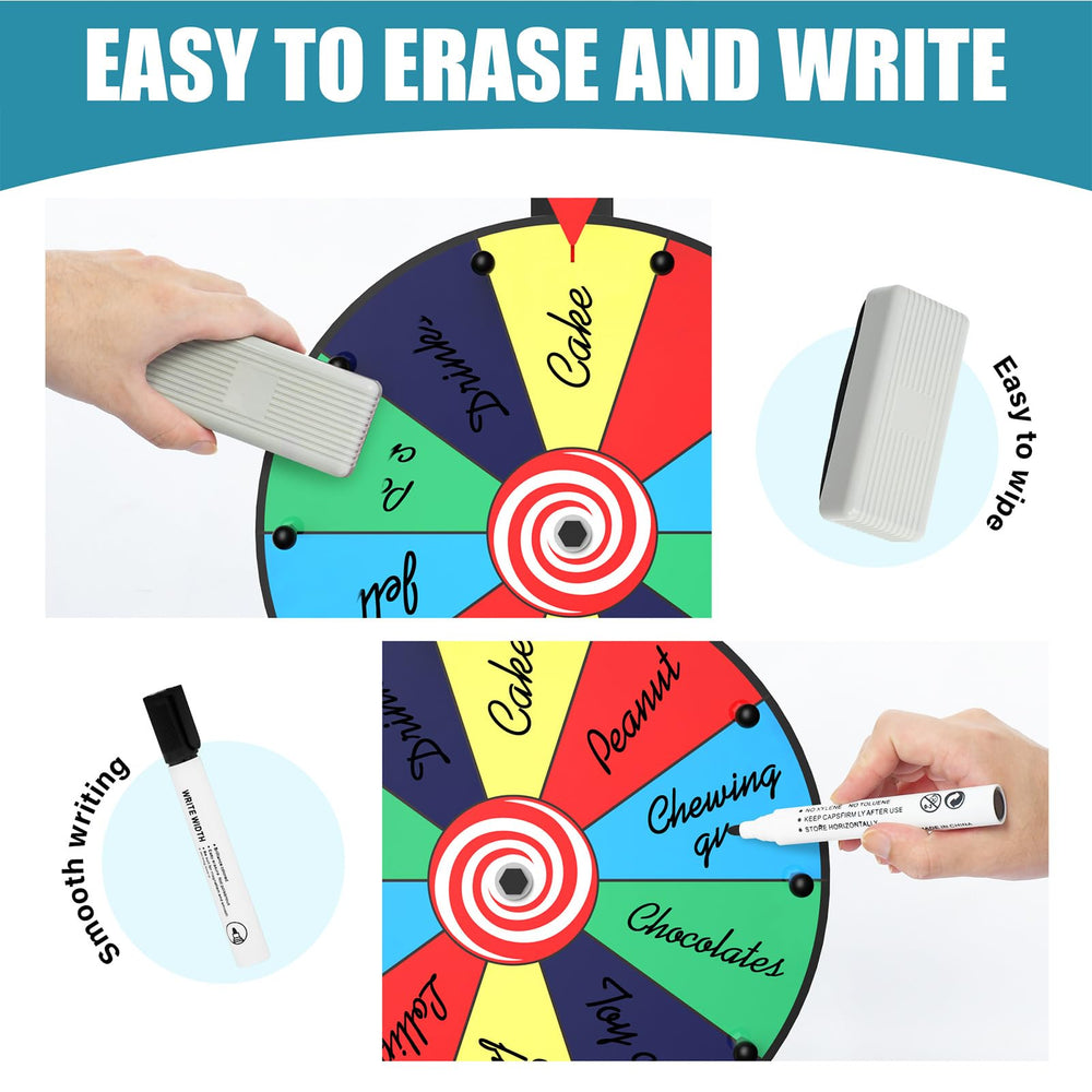 Enayplon 10-slot wheel with customizable prompts for events