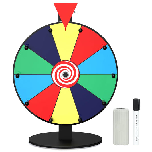 Enayplon prize wheel on a stand for engaging trade show demos