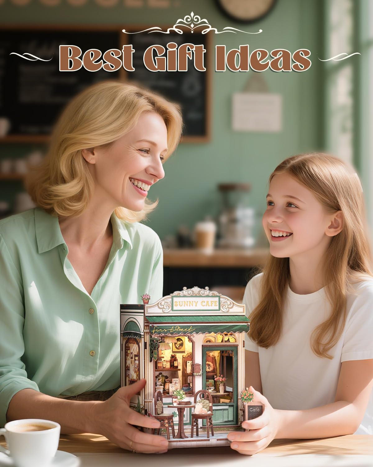 Endless Limit Sunny Cafe Book Nook Kit bookends display option enhances bookshelf organization
