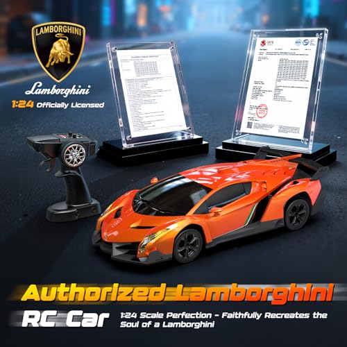 ENEPHE Lamborghini RC car on track action highlights smooth control and racing spirit