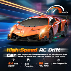 ENEPHE RC car underglow lights create dramatic evening racing ambience