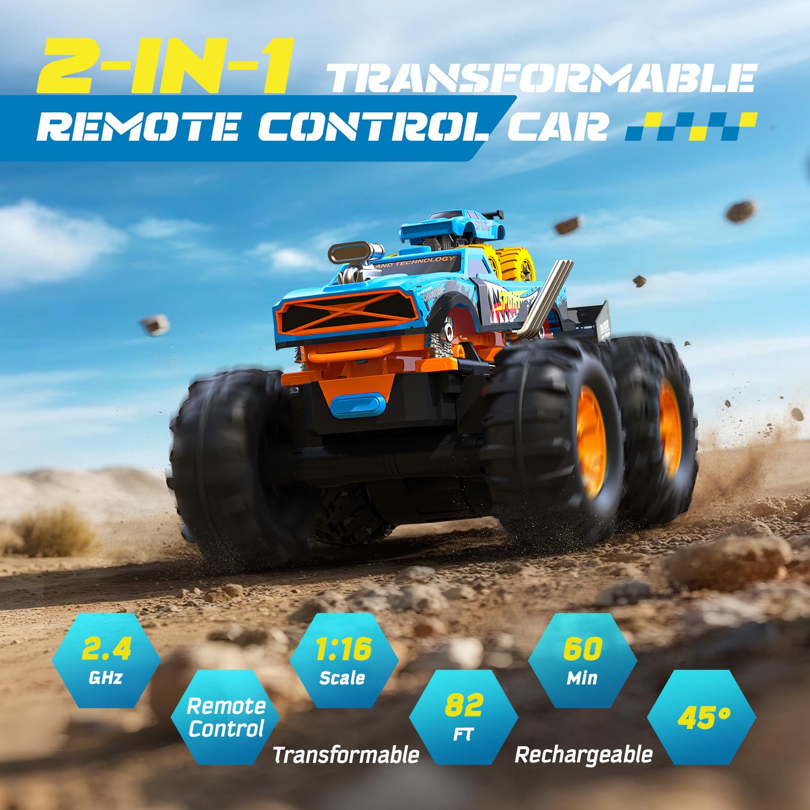 ENEPHE RC monster truck performing 360° flips for dynamic stunt sessions