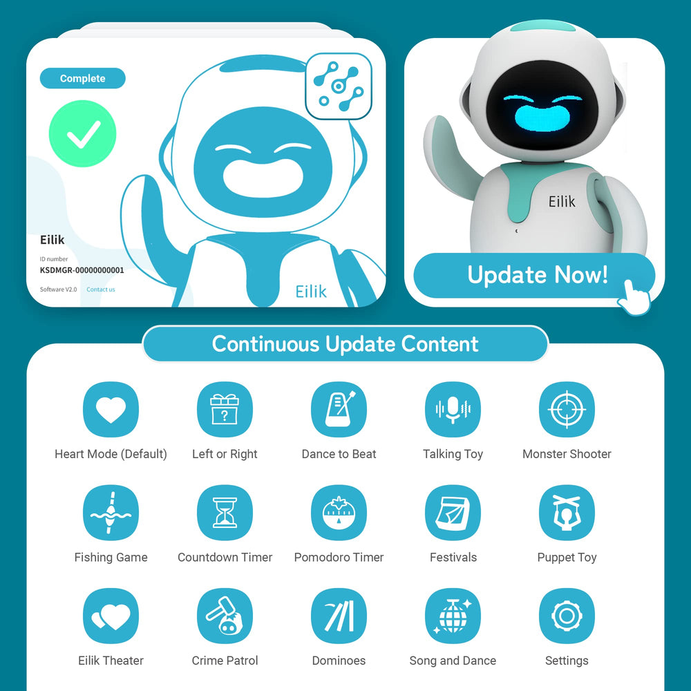 ENERGIZE LAB Eilik firmware updates add new features over time.
