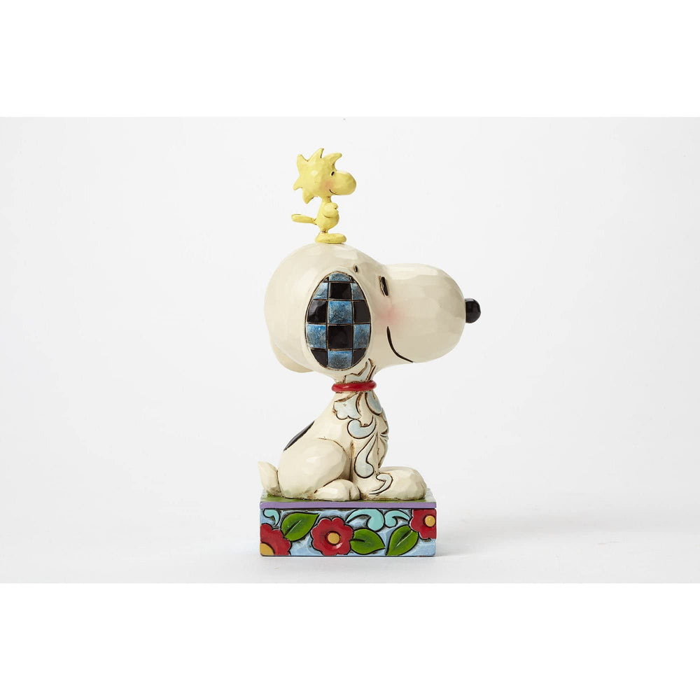 Enesco Snoopy and Woodstock heartwarming pose, perfect mantel display.