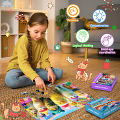 Engfa Christmas puzzles cozy dogs scene encourages concentration and engagement