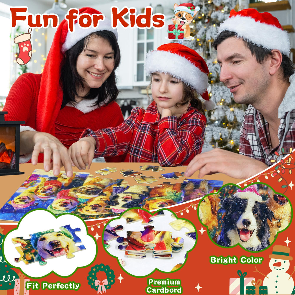 Engfa Christmas puzzles festival cats scene enhances visual perception with bright colors