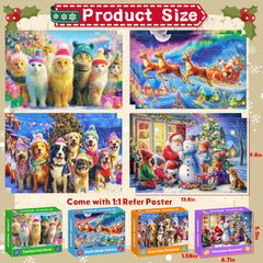 Engfa four-pack Christmas puzzles offers varied scenes for family play
