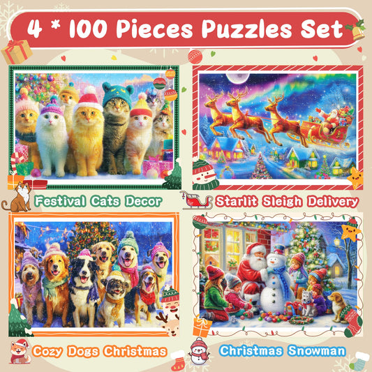 Engfa Christmas puzzles sleigh delivery scene supports patience and problem-solving