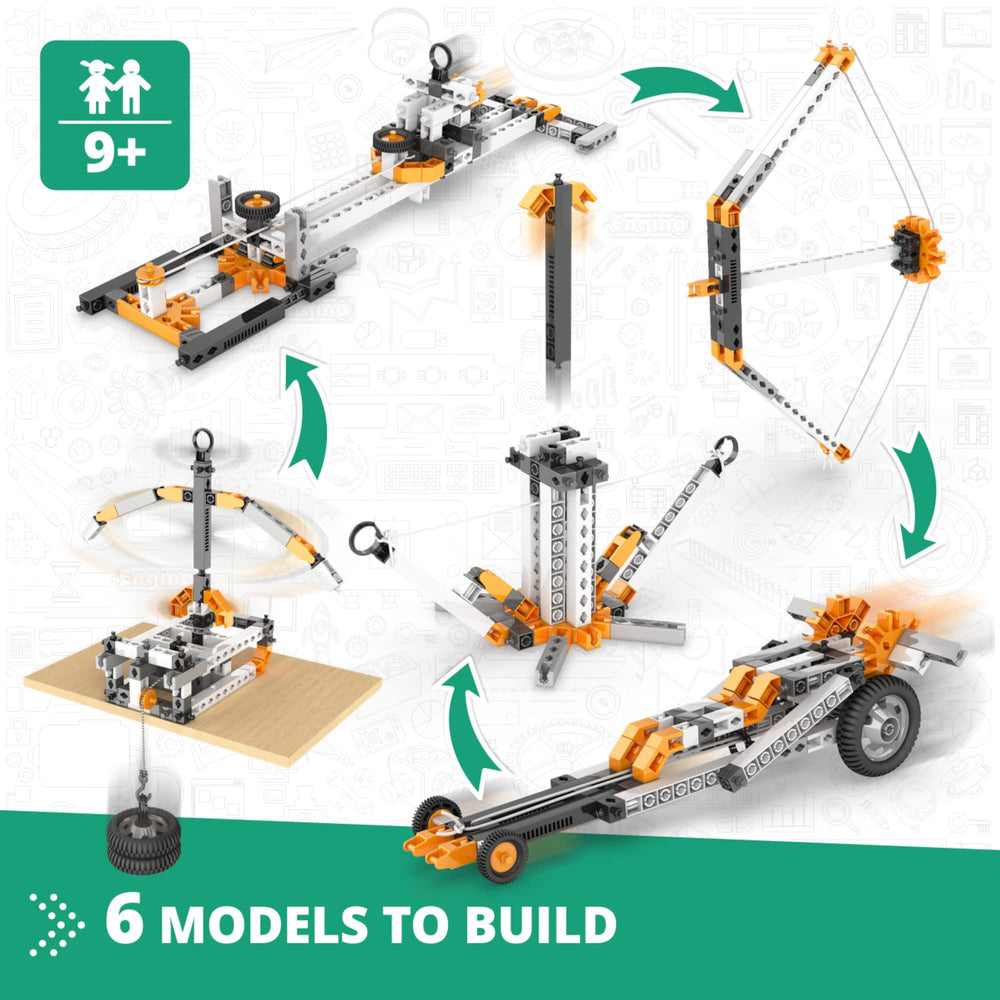 Engino friction crash test rig shows how friction affects impact and stability