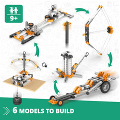 Engino friction crash test rig shows how friction affects impact and stability