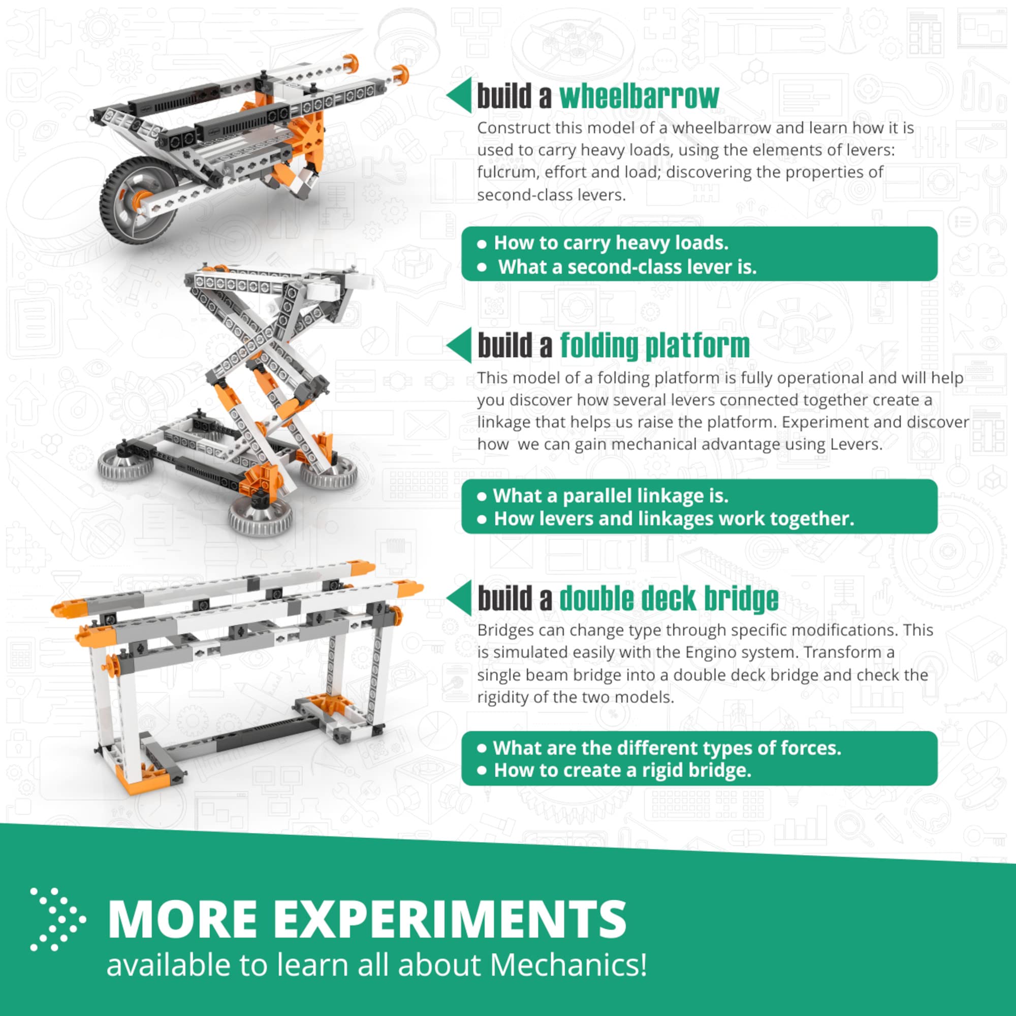 Engino Europe-made components emphasize quality engineering education.