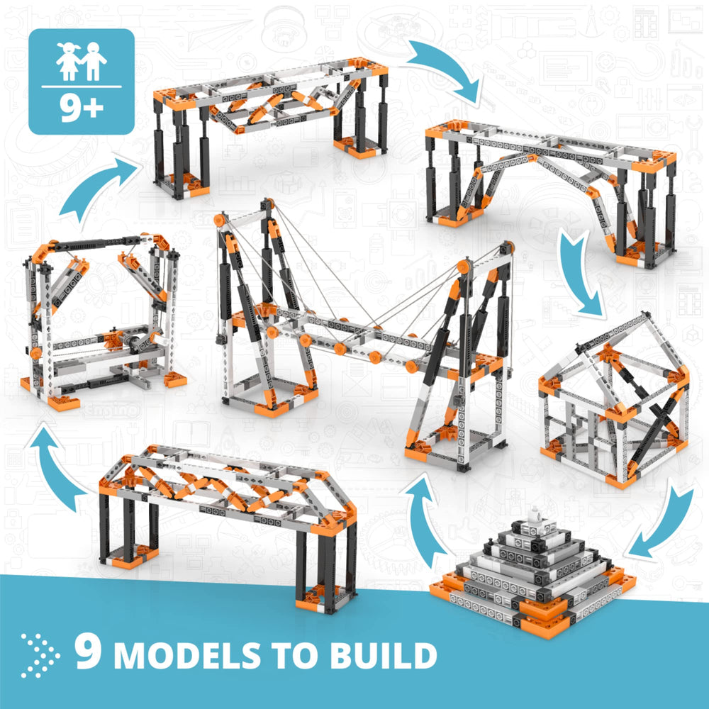 Engino pyramid-structure-model invites geometry exploration and structural design practice.